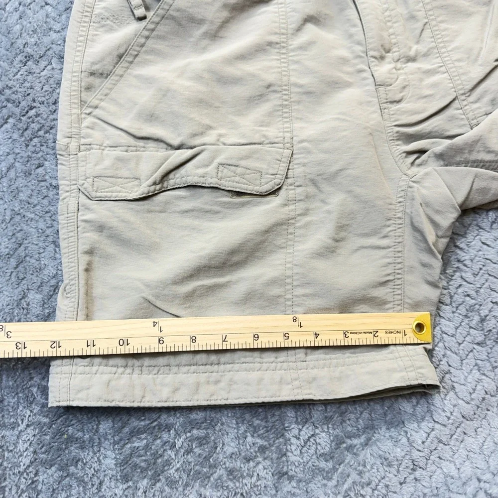 The North‎ Face Cargo Shorts Mens Large Tan Nylon Hiking Belted Utility Pockets
